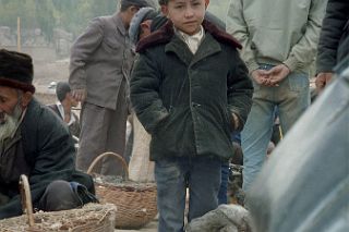 46 Kashgar Sunday Market 1993 Young Boy With Chickens